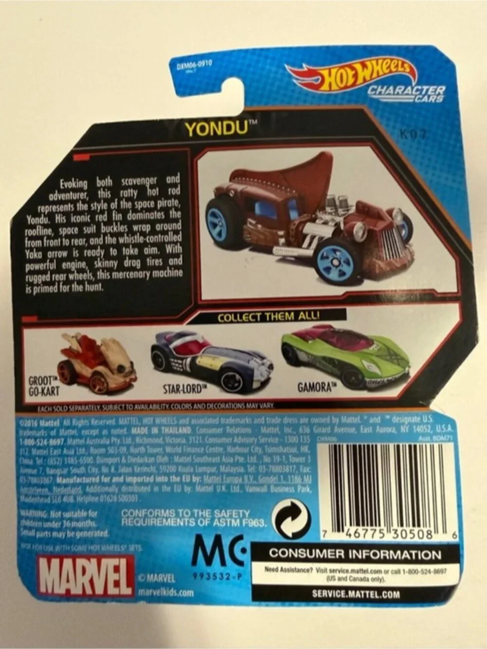 Hot Wheels Marvel Guardians of the Galaxy Vol. 2 Yondu Character Car NIP - Picture 3 of 5